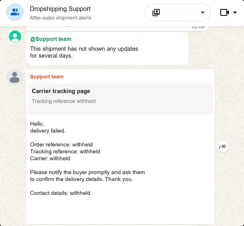 After-sales Shipment Exception Alerts