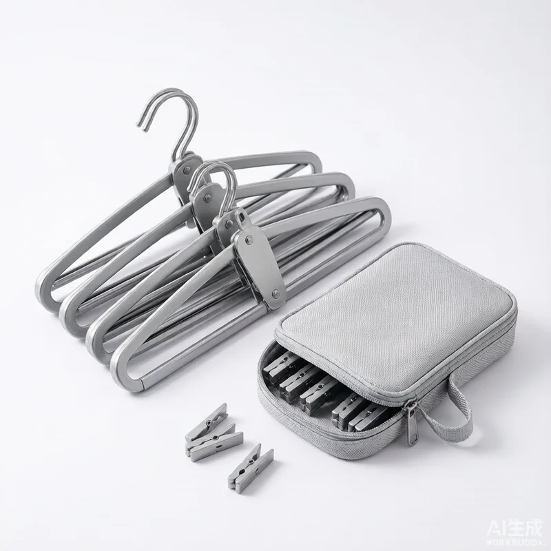 Perchas de viaje plegables con bolsa
