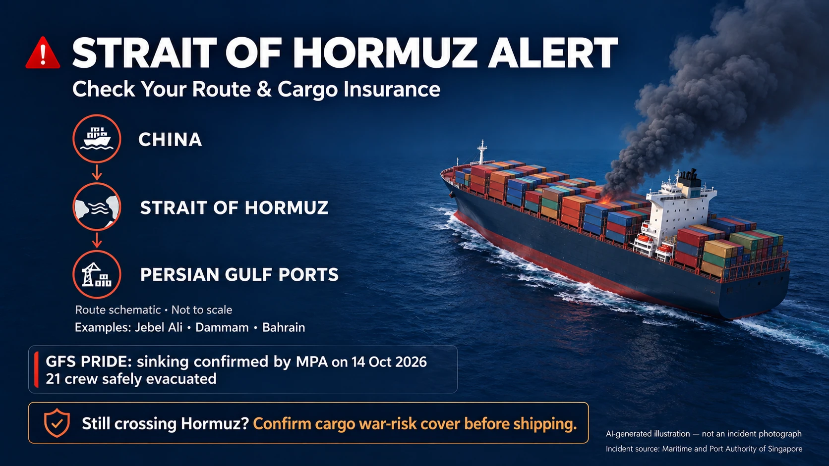 Ship Sinks in Hormuz: Check Your Route and Cargo Insurance